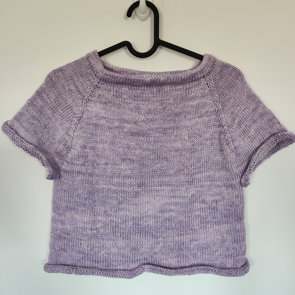 Purple hand knit t shirt sample - Picture 1 of 1